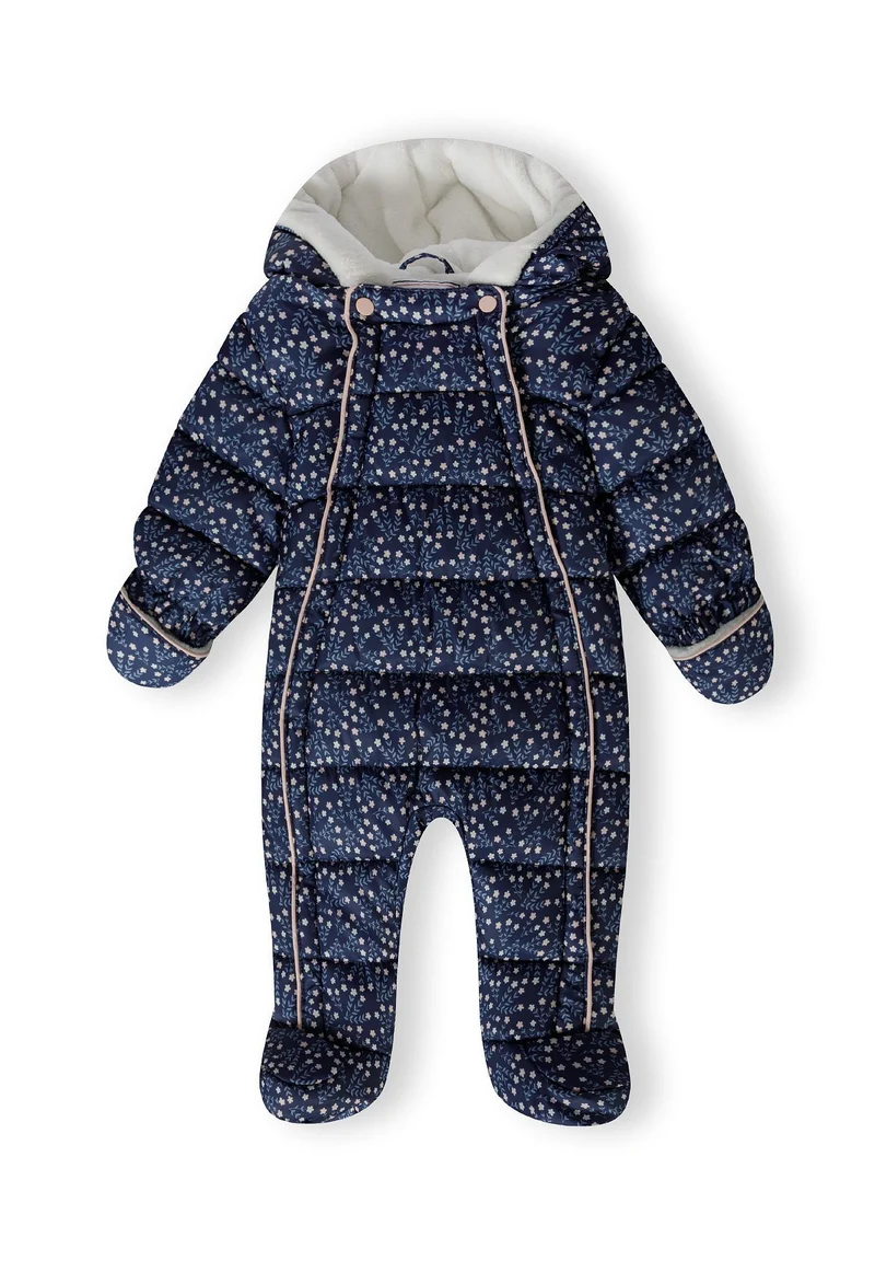 Baby padded pramsuit in navy
