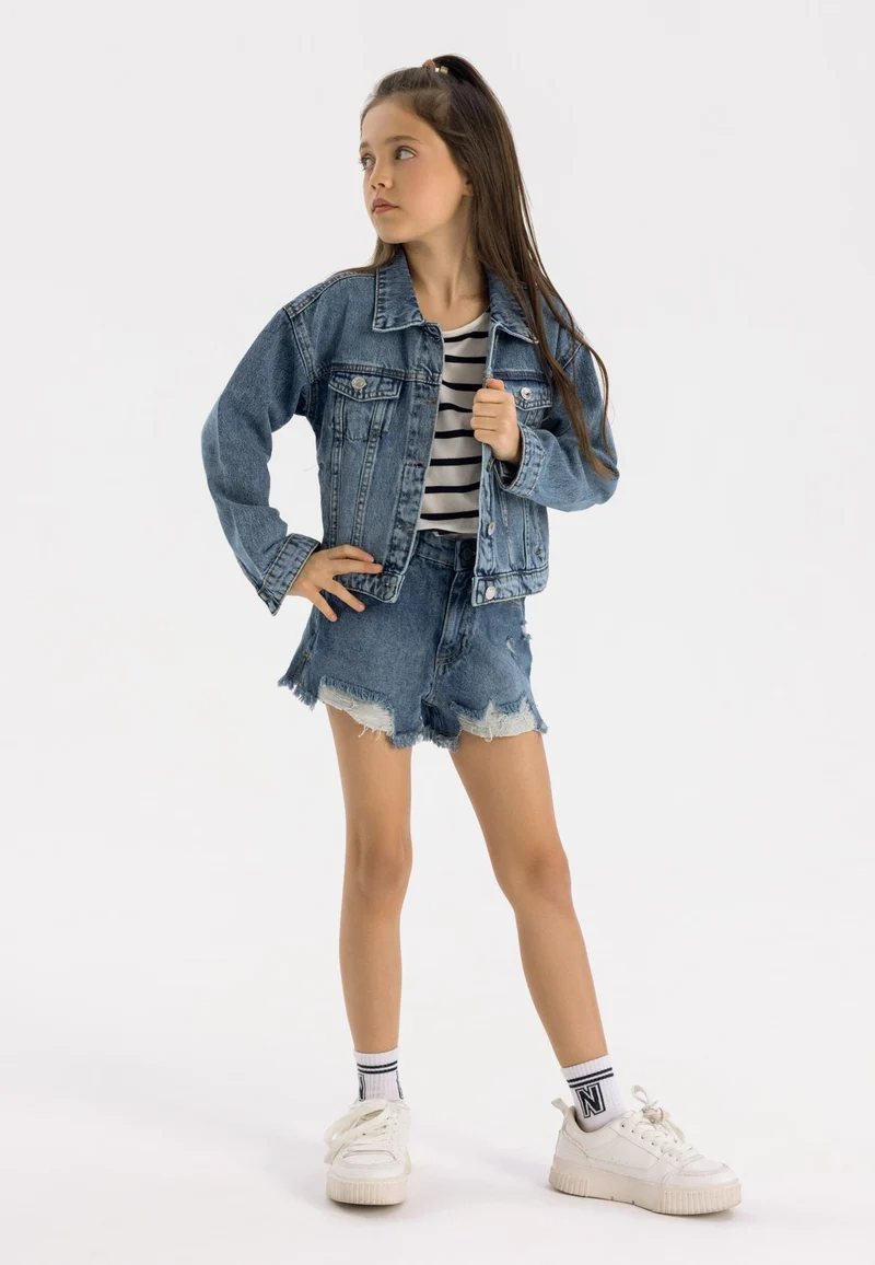 Girls' denim jacket in blue