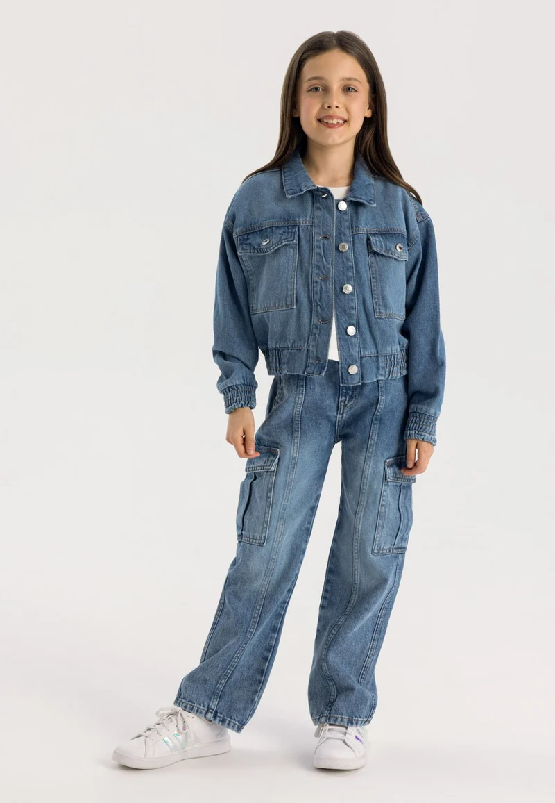 Girls' denim jacket in blue