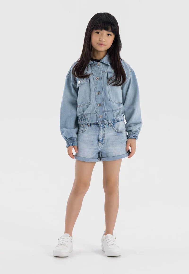 Girls' denim jacket in light blue