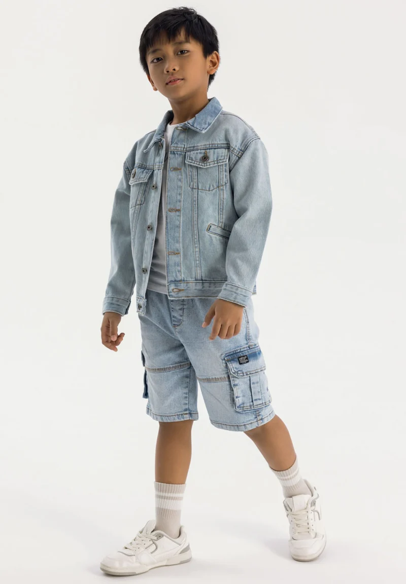 Boys' denim jacket in light blue