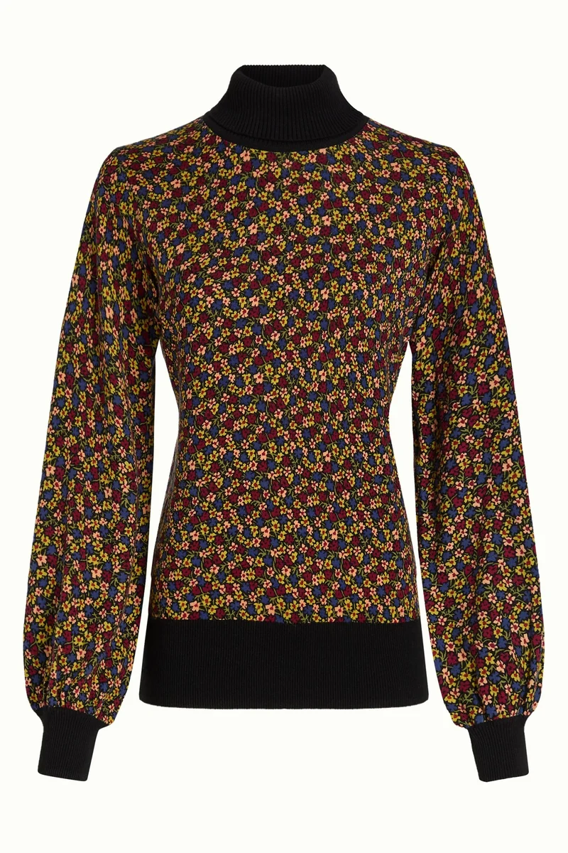 King Louie rollneck bell top flaminga black