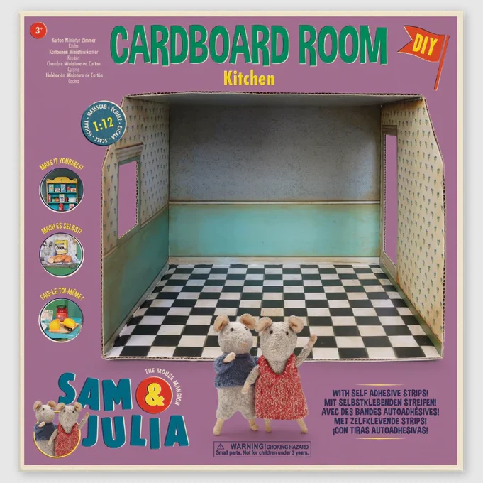Het Muizenhuis kartonnen miniatuur kamer keuken