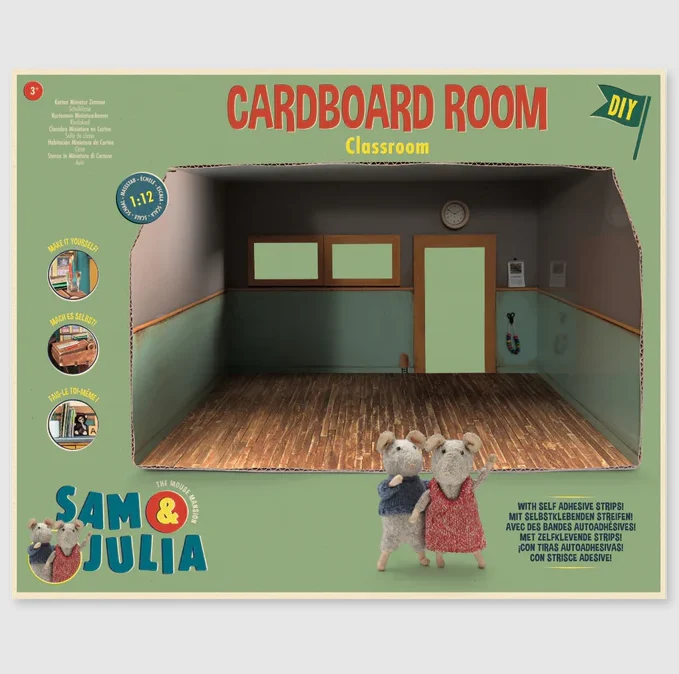 Het Muizenhuis kartonnen miniatuur kamer klaslokaal