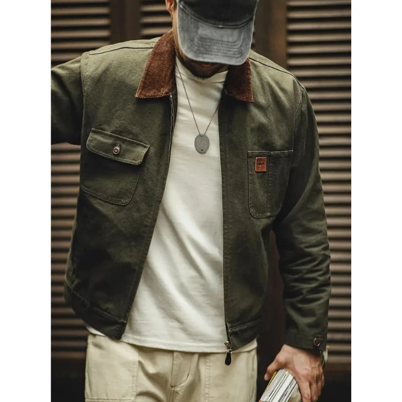 Heren Utility Jacket – Zipper Front met Meerdere Zakken