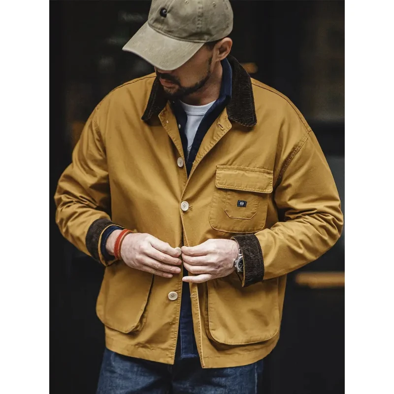 Heren Utility Jacket – Button-Down, Workwear Stijl