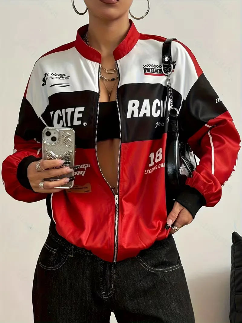 Dames Bomberjack Racing Stijl - Oversized & Comfortabel