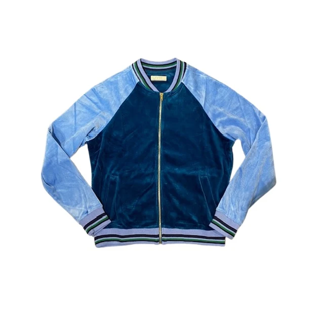 UVR Berlin jacket Kikiina velours petrol blue/sky blue