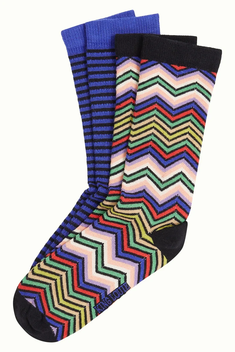 King Louie socks 2-pack palas baja blue