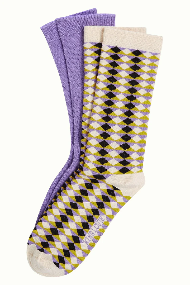 King Louie socks 2-pack mares sheer lilac