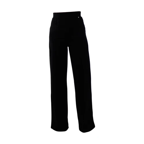 Comfortabele zwarte broek | Froy & Dind pants Fenna jacquard black