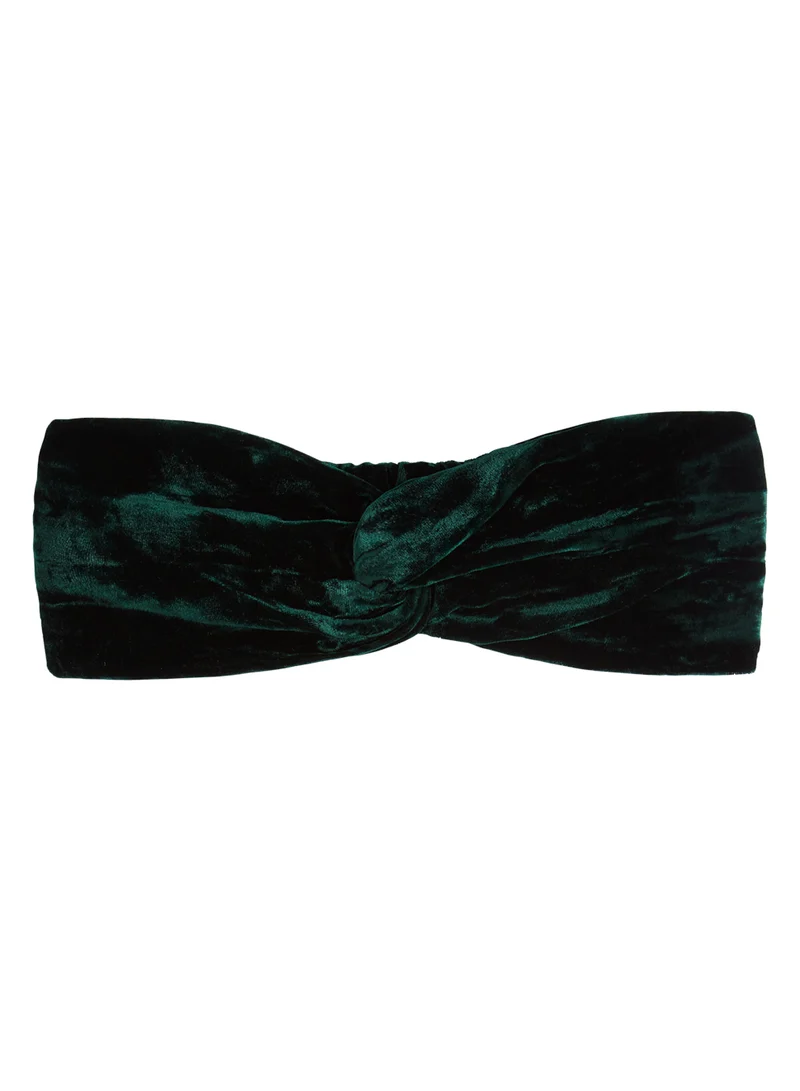King Louie twist hairband rockstar velvet pine green