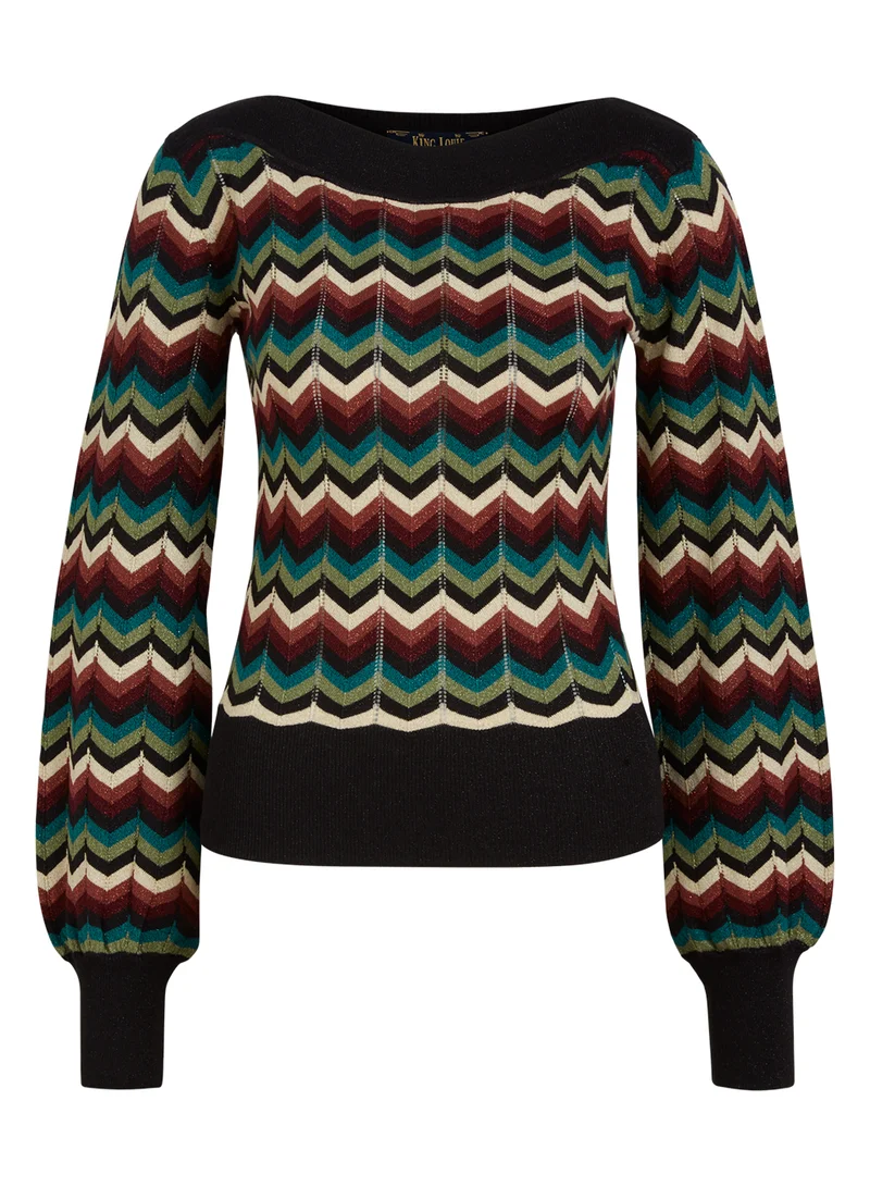 Trui met ballonmouwen | King Louie Erin top serpentine black