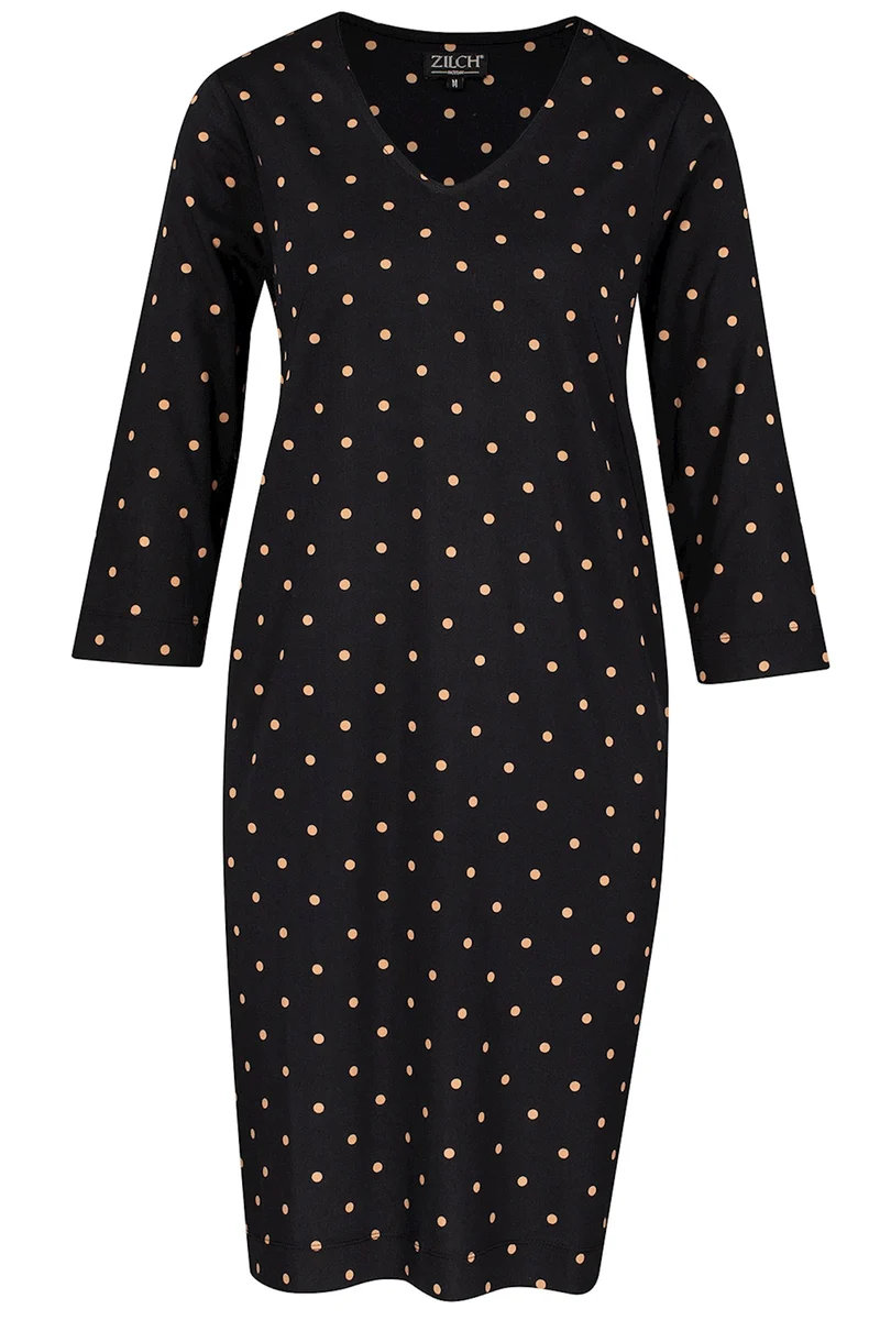 Jurk met stippenprint | Zilch dress V-neck polkadot black