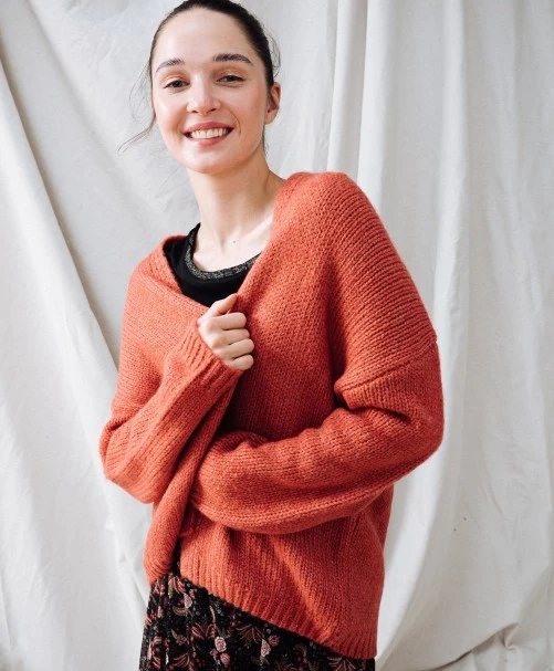 Oranje warm vest | C'est beau la vie Lucie gilet cardicool tomette
