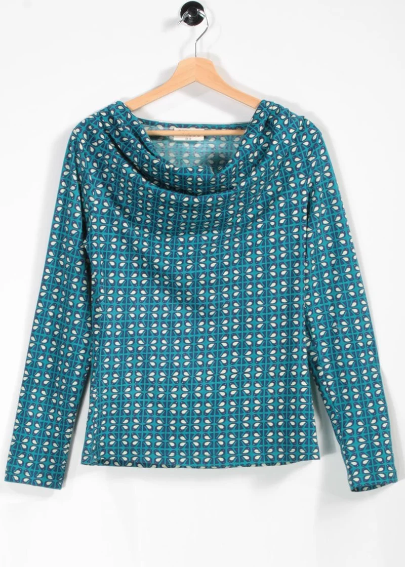 Top met watervalhals | Circus Clothing top wagtail ocean depths