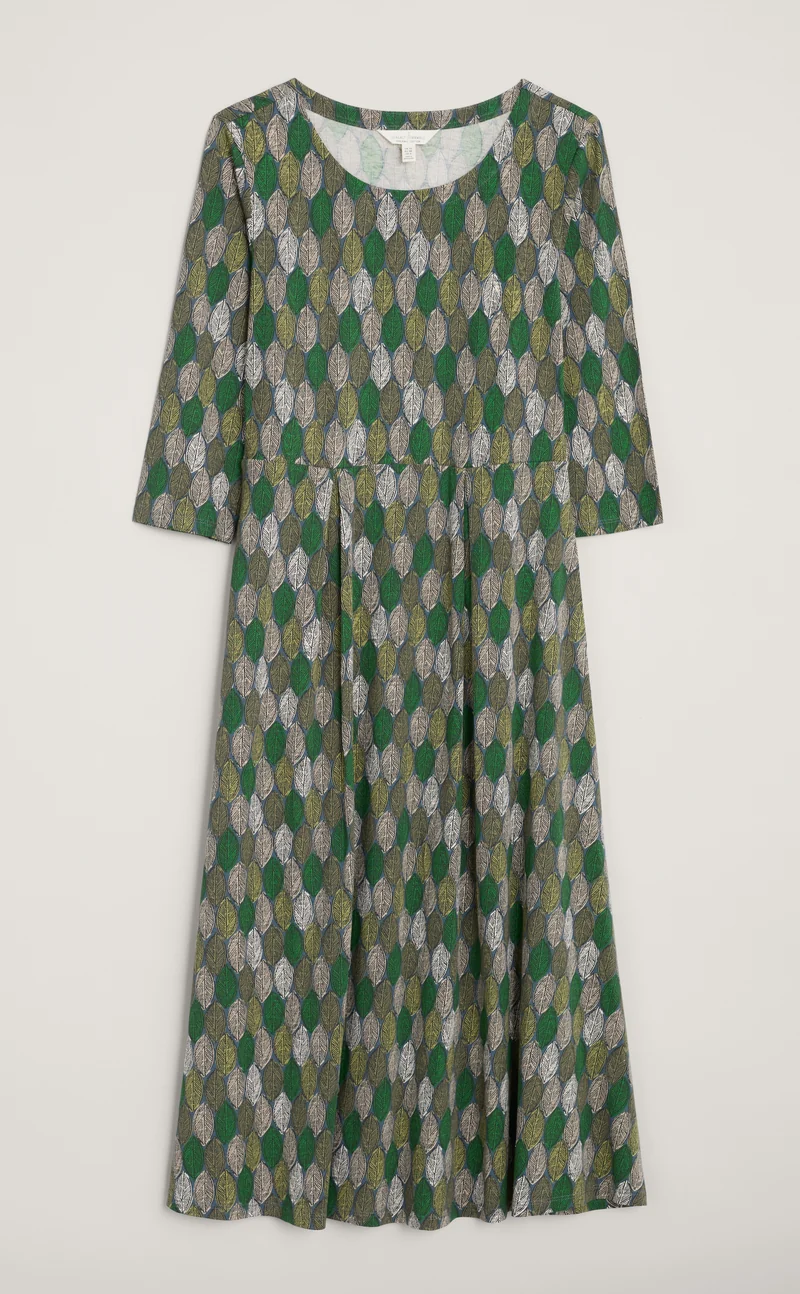 Seasalt Cornwall Veronica dress alpine leaves evergreen