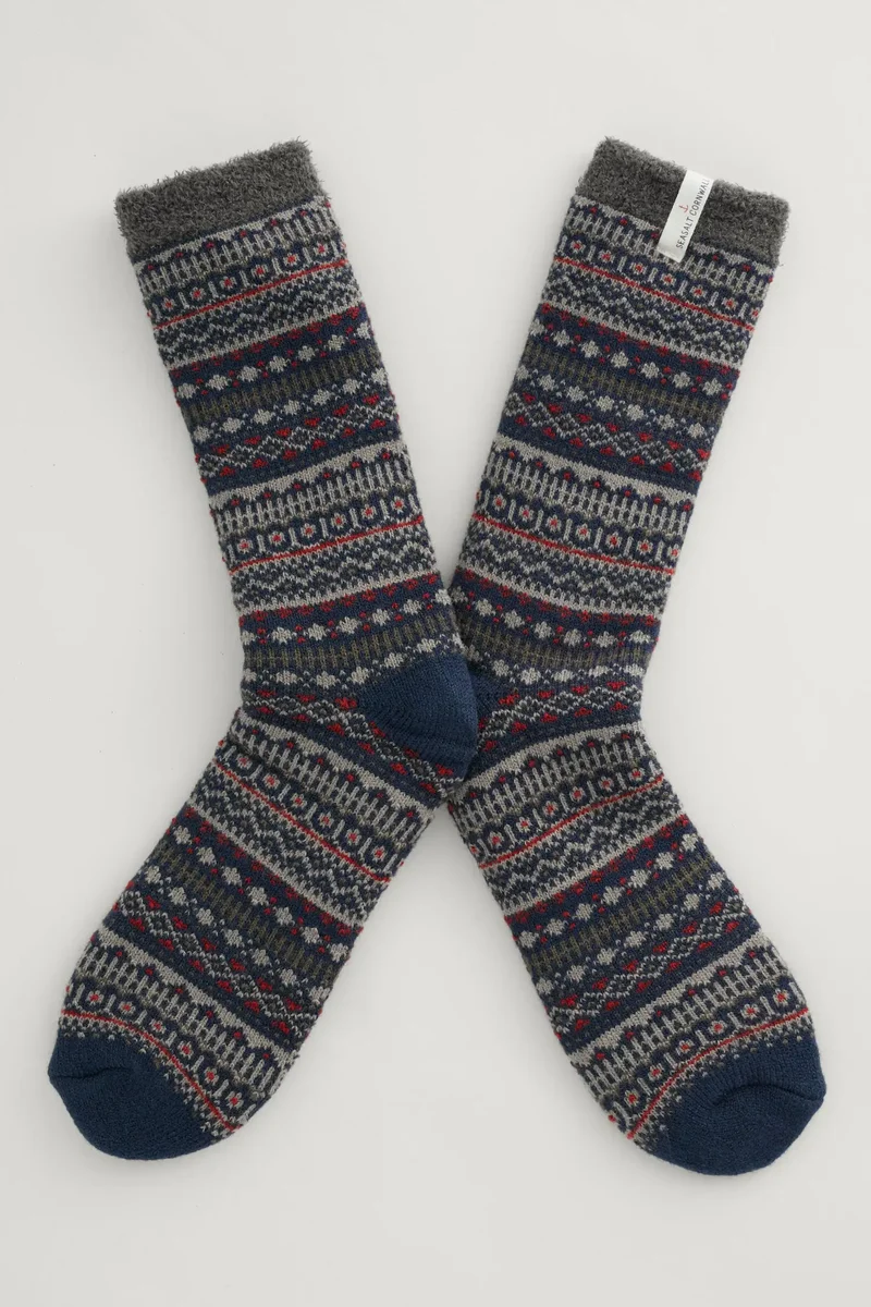 Seasalt Cornwall men's cabin socks mica fleck maritime mix
