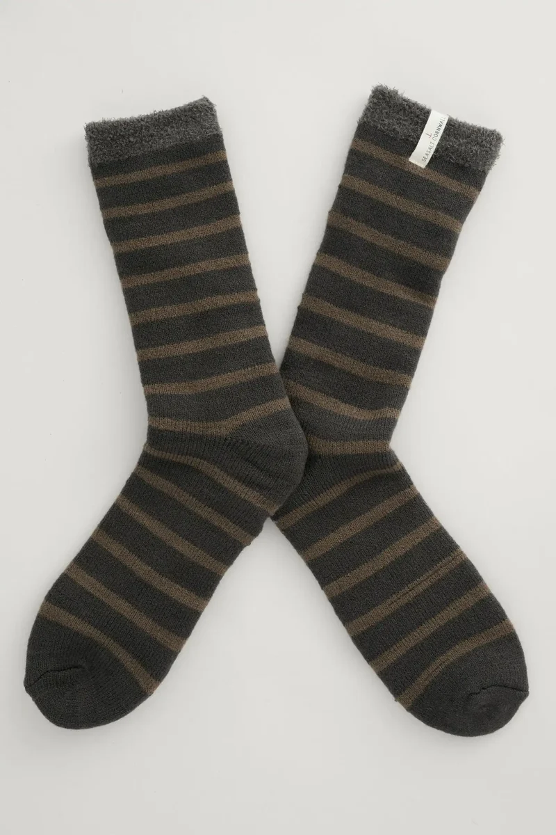 Seasalt Cornwall men's cabin socks breton slate moorstone
