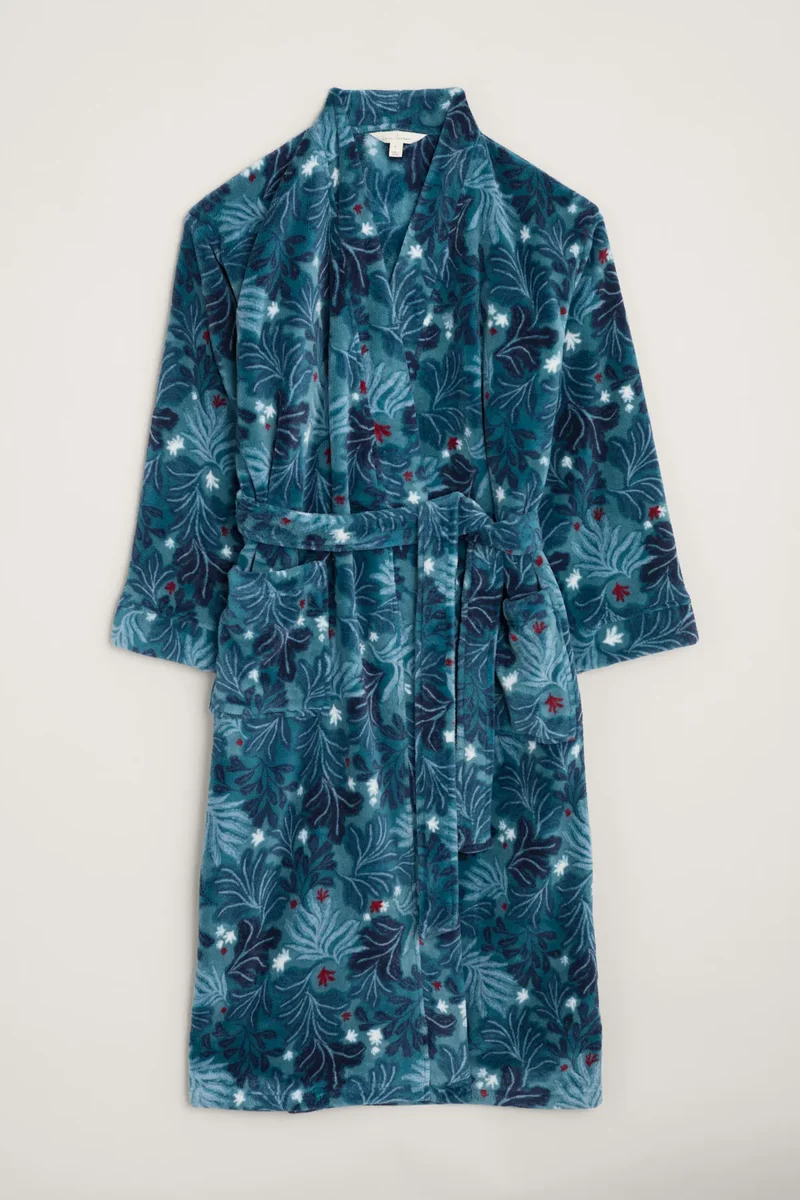 Warme blauwe ochtendjas | Seasalt Cornwall hushing gown sea collage atlantic
