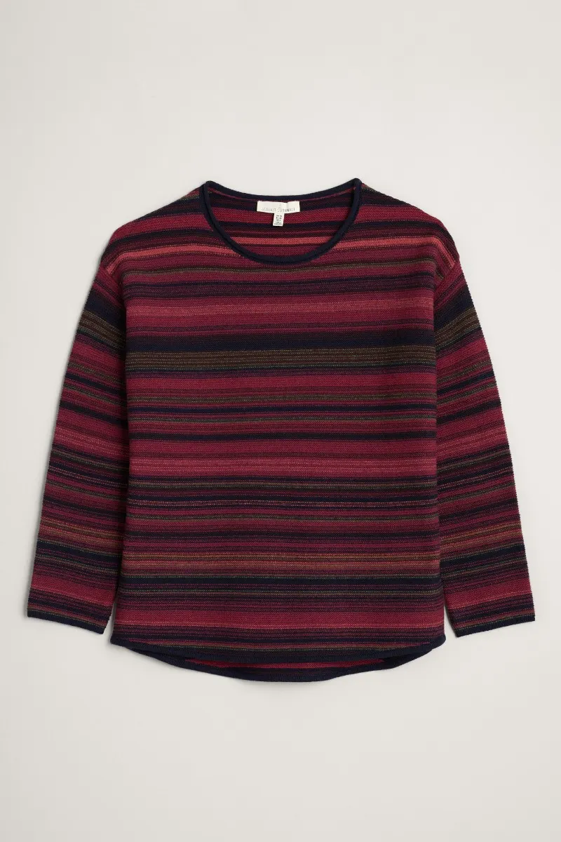 Oversized trui met streepprint | Seasalt Cornwall fruity jumper II ripple marks red ship mix