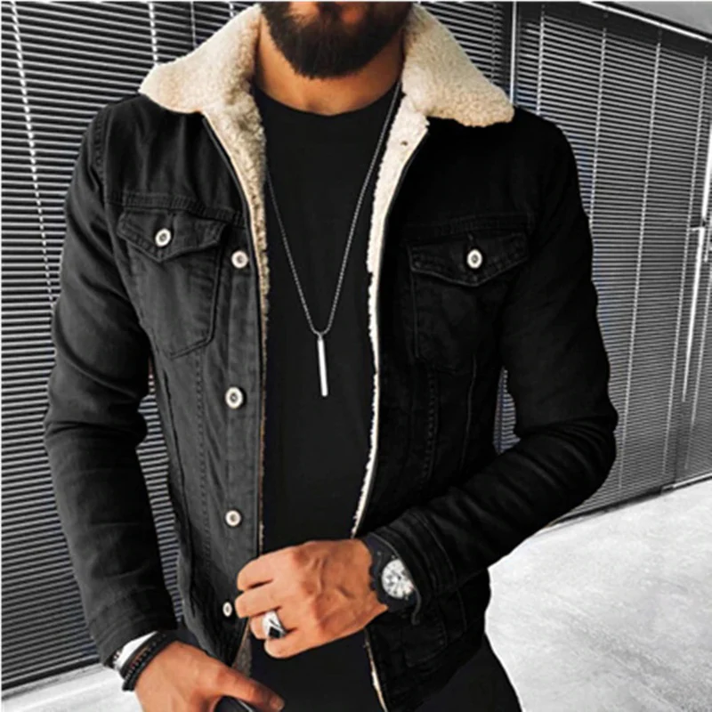Tussenjas Heren Denim met Zachte Fleece Voering en Warm Comfort