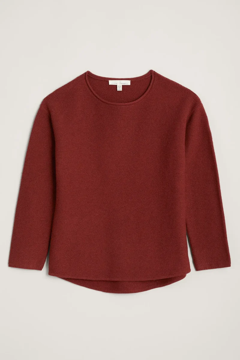 Rode trui met boothals | Seasalt Cornwall fruity jumper II burgundy