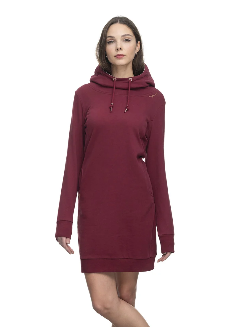 Rode jurk met capuchon | Ragwear dress felinia organic gots wine red