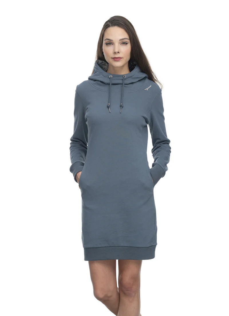 Grijze jurk met capuchon | Ragwear dress felinia organic gots grey