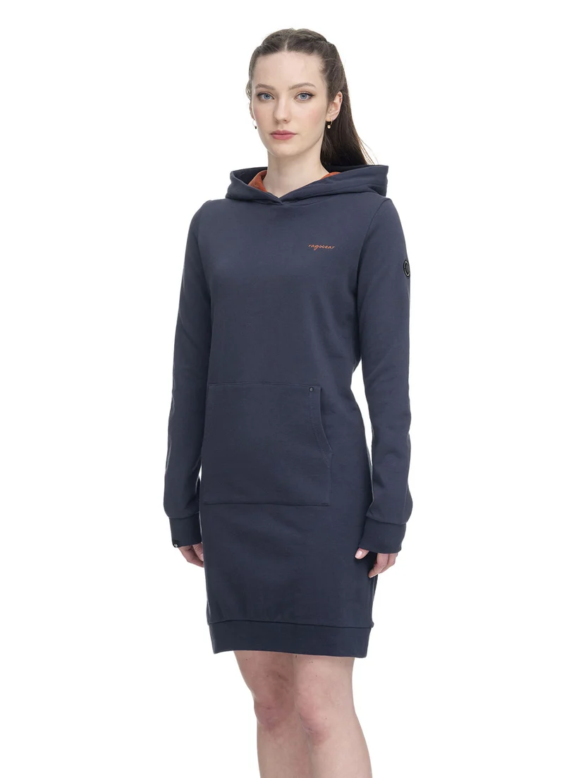 Blauwe jurk van biologisch katoen | Ragwear dress rupie organic gots navy