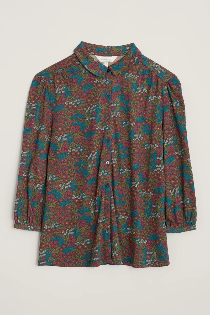 Blouse met bloemenprint | Seasalt Cornwall 3/4 embrace shirt alpine garden mix