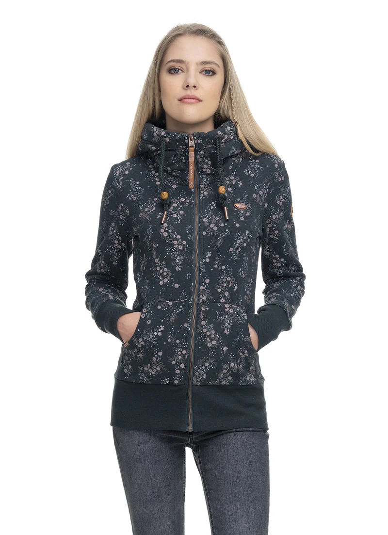 Donkergroen vest met ritssluiting | Ragwear neska print zip dark green