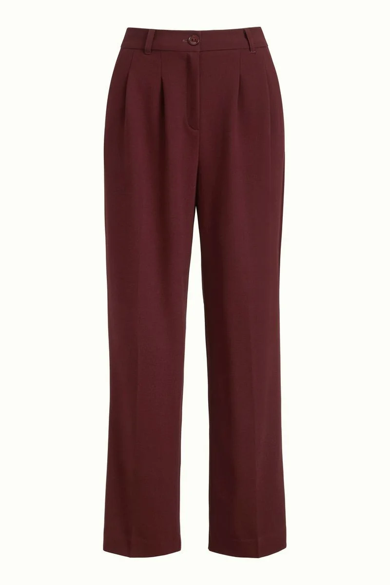 Broek met uitlopende pijpen | King Louie fintan trousers woven crepe sandelwood brown
