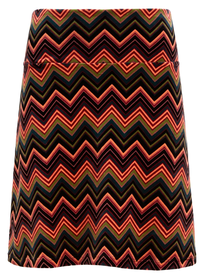 A-lijn rokje met zigzagprint | King Louie border skirt blitz black