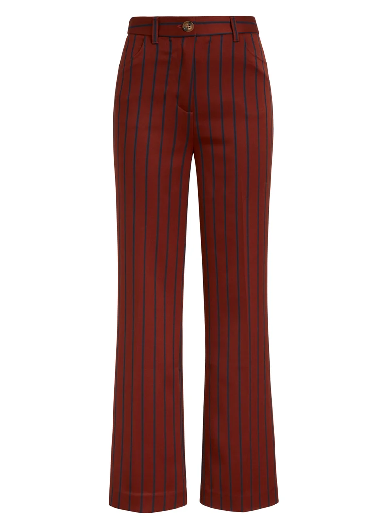 Rode gestreepte pantalon | King Louie Marcie pants cubano stripe patina brown