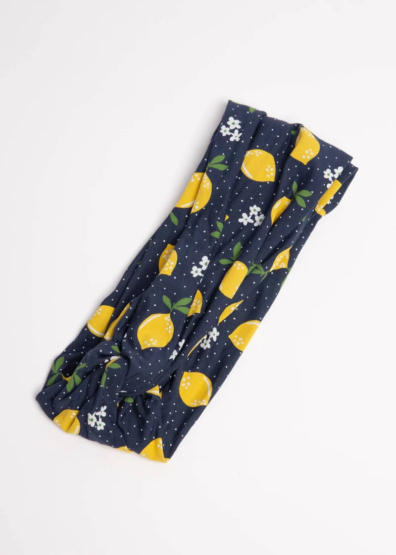 haarband met citroenenprint | Blutsgeschwister diva knot tutti frutti