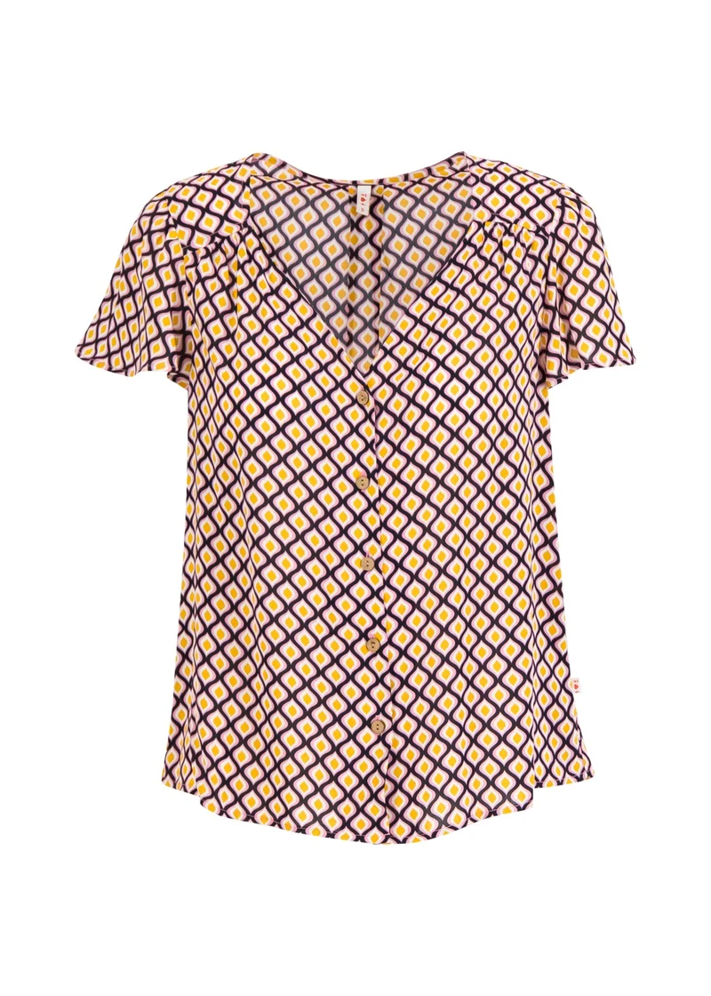 Blouse met korte klokmouw | Blutsgeschwister philosophy of love mosaico grafico