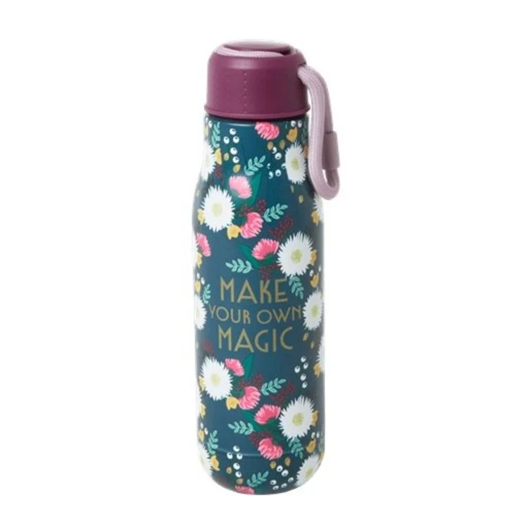 Rice stainless steel drinking bottle with wedding bouquet print
