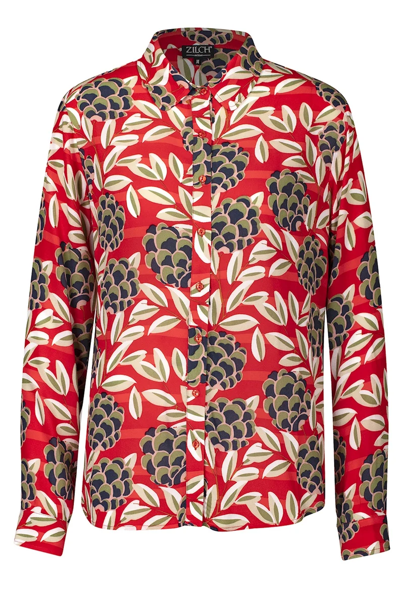 Blouse met lange mouw | Zilch blouse long sleeve botanic poppy