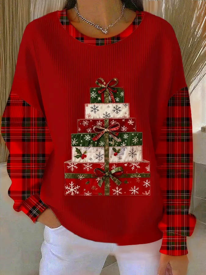 Dames Kersttrui met Cadeauprint
