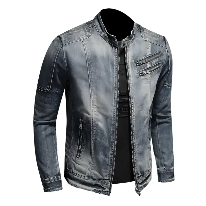 Heren Jas in Bikerstijl Voor Een Stoere Look