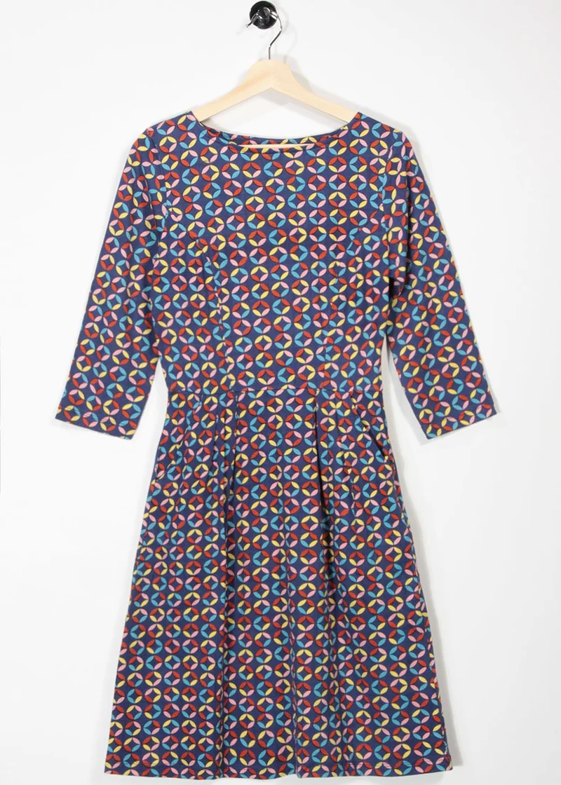Jurk met grafische print | Circus Clothing dress eclipse blue dephts
