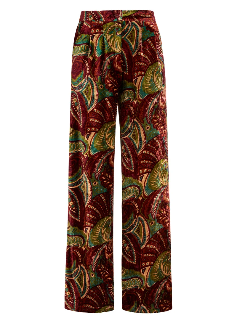 Broek met paisley print | King Louie fintan pants st pepper plum red