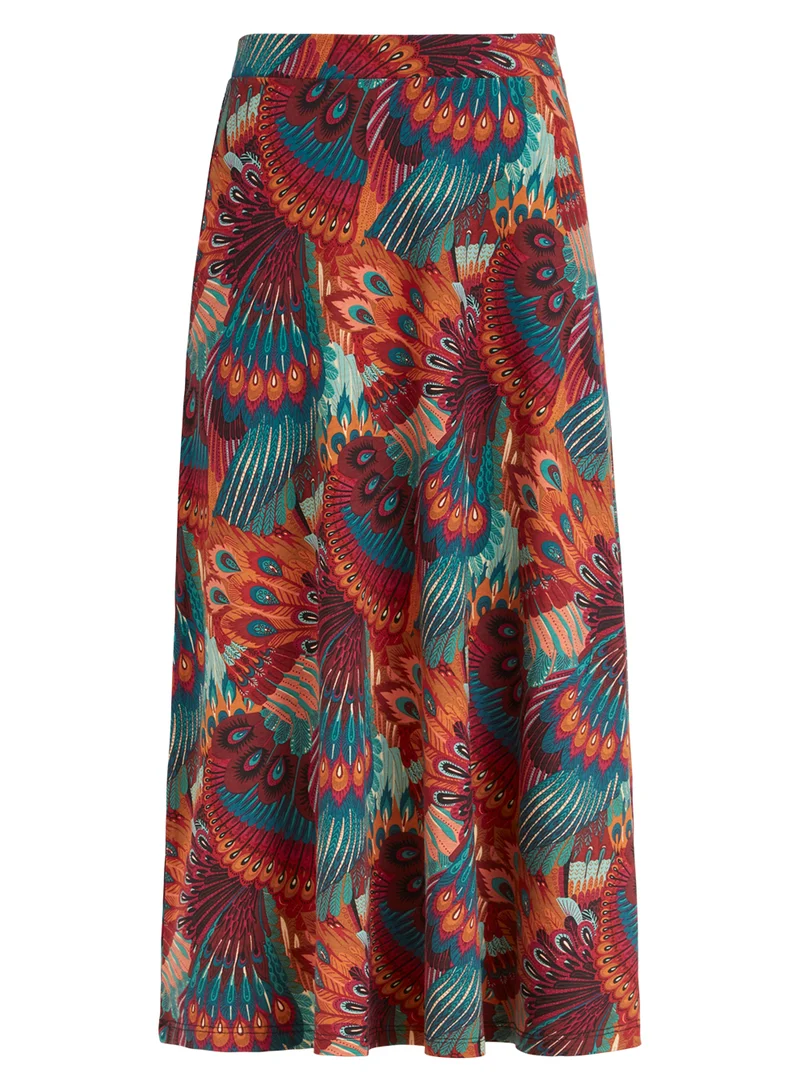 Halflange rok | King Louie juno midi skirt sashay truffle red