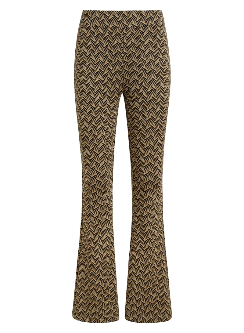 Flared pants met grafische print | King Louie border flared pants facet black