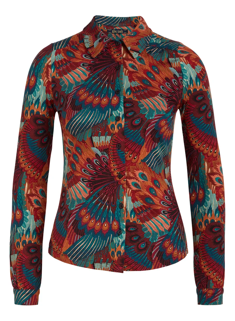Rode blouse met print | King Louie blouse sashay truffle red