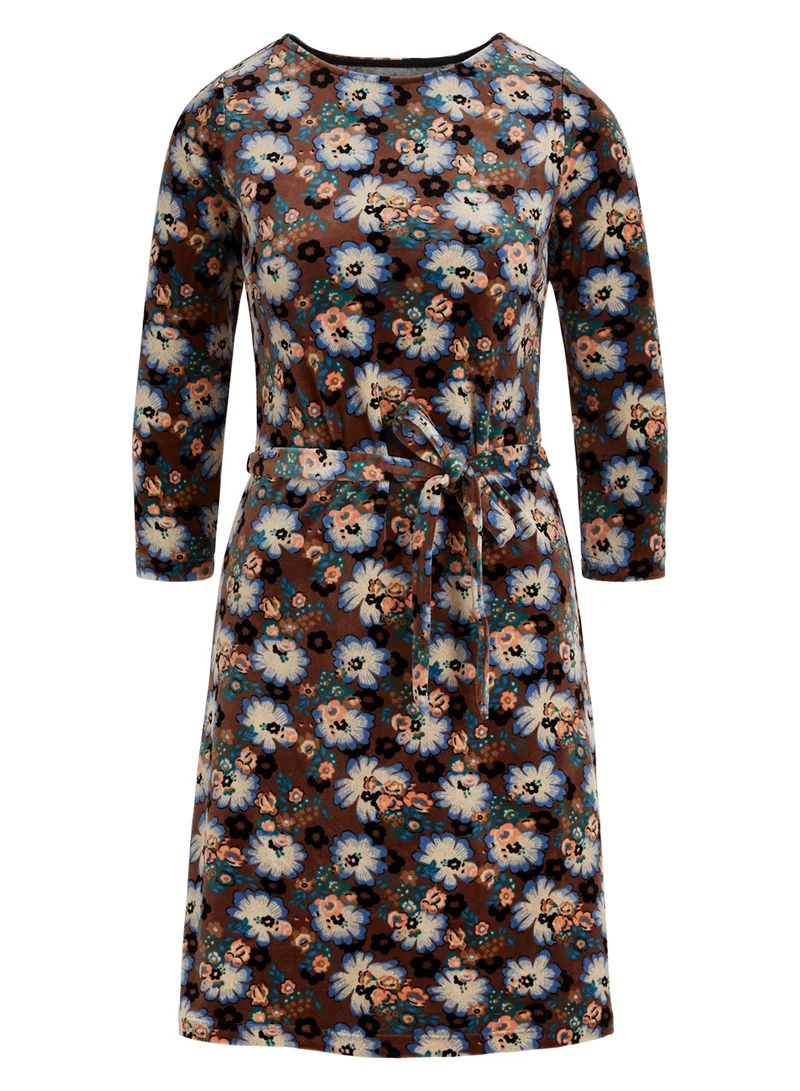 Jurk met bloemenprint | King Louie Zoe dress midwood pecan brown