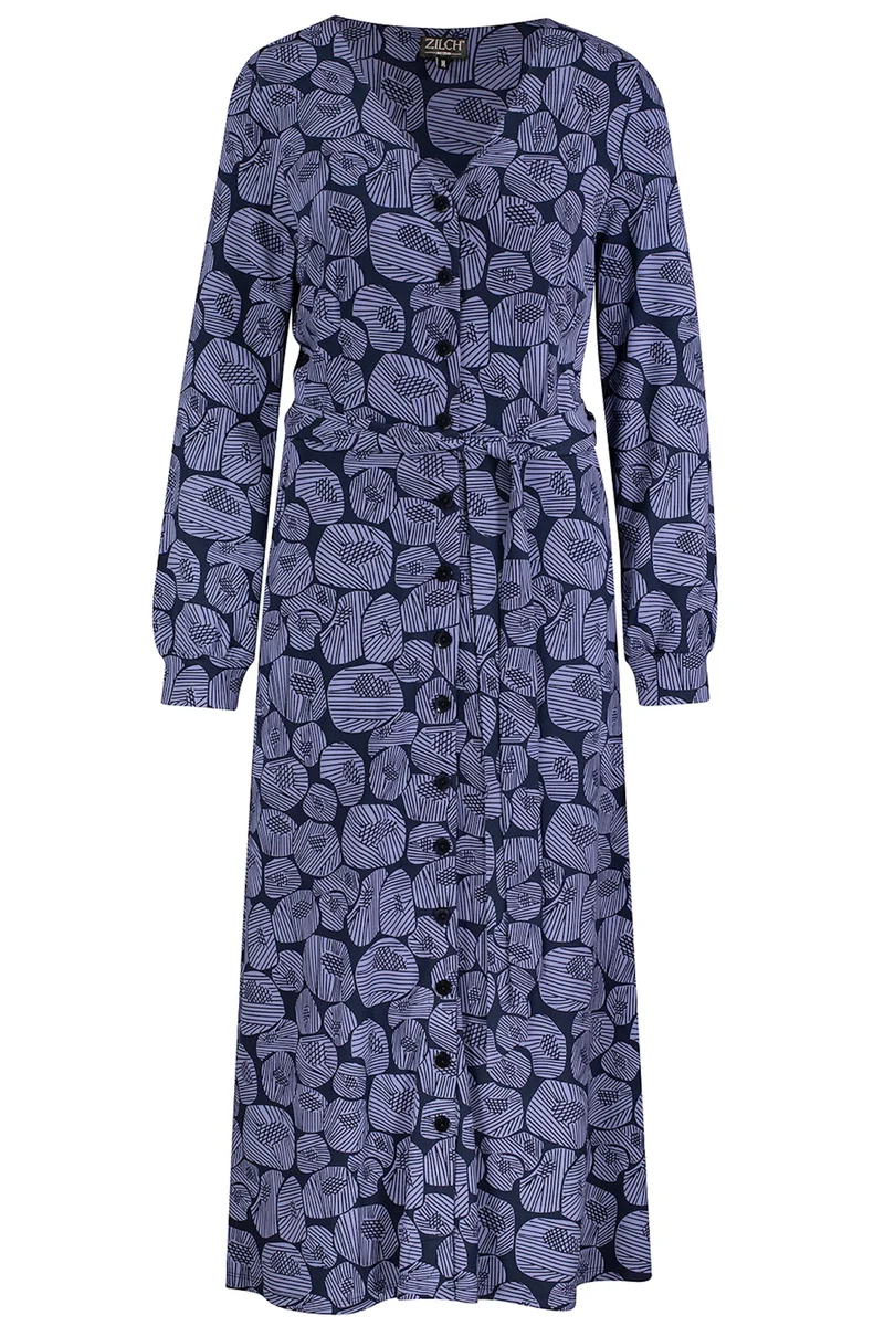 Zilch dress buttons graphic lavender