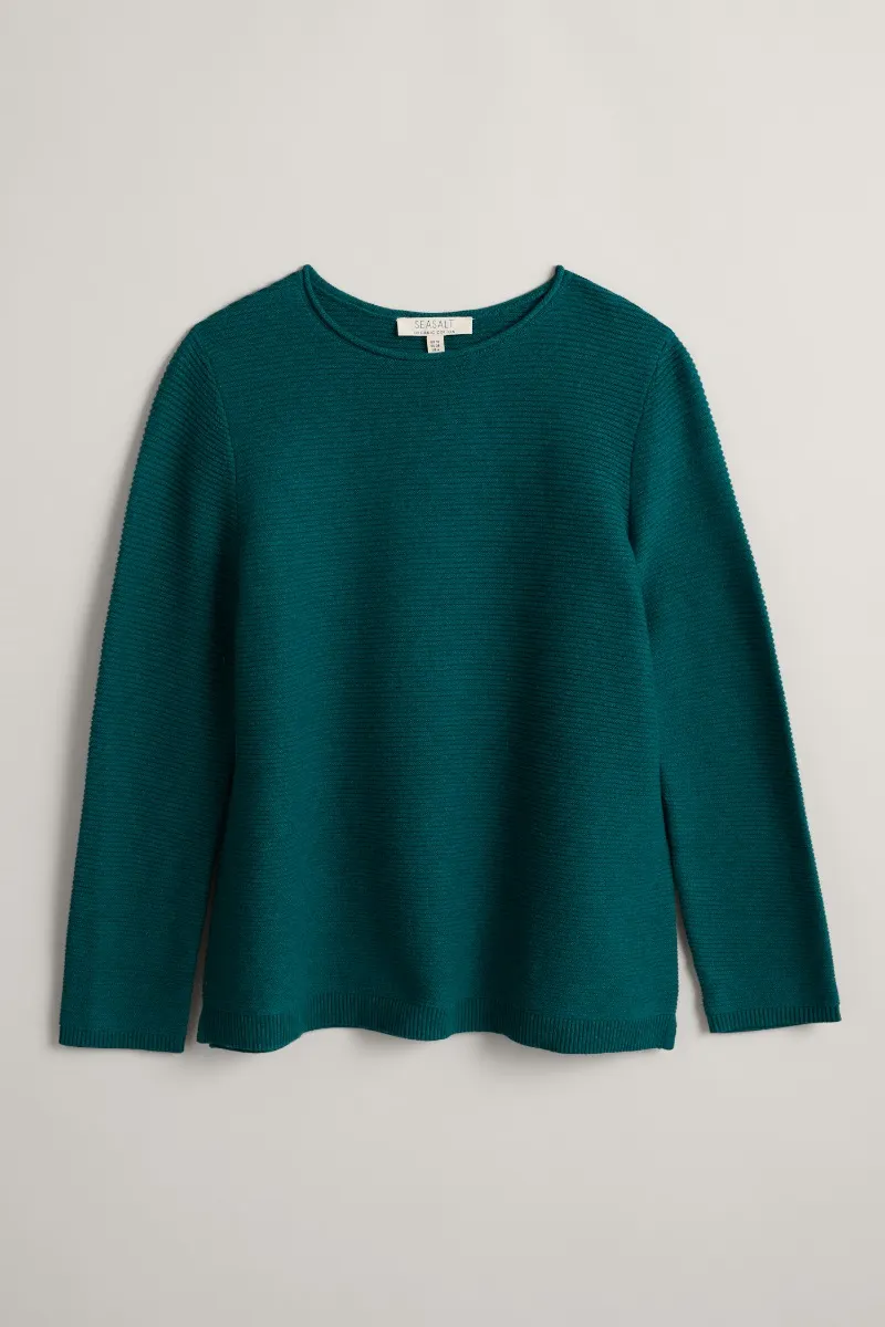 Zachte groene trui | Seasalt Cornwall makers jumper dark wreckage