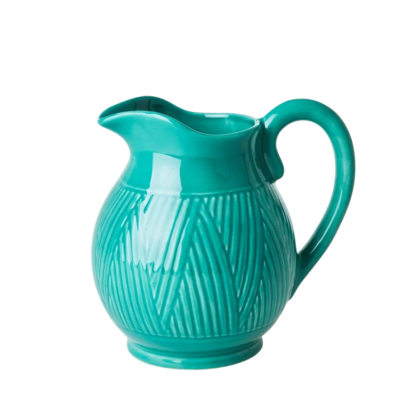 Rice large ceramic jug green